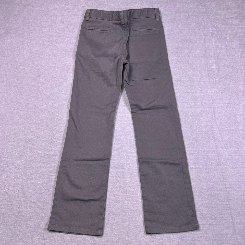 Chaps Schoolwear Regular Fit Mid Rise Chino Pants Boys 12 Gray Cotton Blend